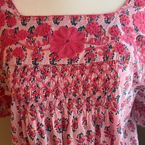 Uncle Frank Pink Floral Embroidered dress.
